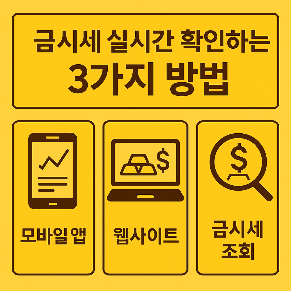 금시세 실시간 확인하는 3가지 방법 인포그래픽