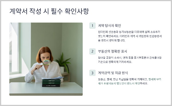 계약서 작성 시 필수 확인사항