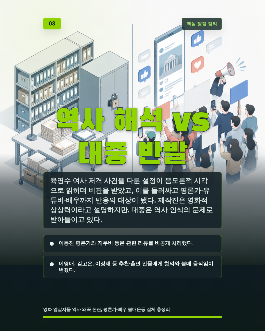 역사 해석 vs 대중 반발
