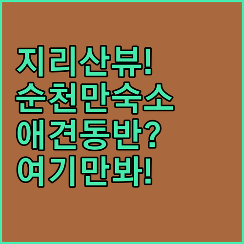 지리산 마운틴뷰부터 순천만 애견동반 ..