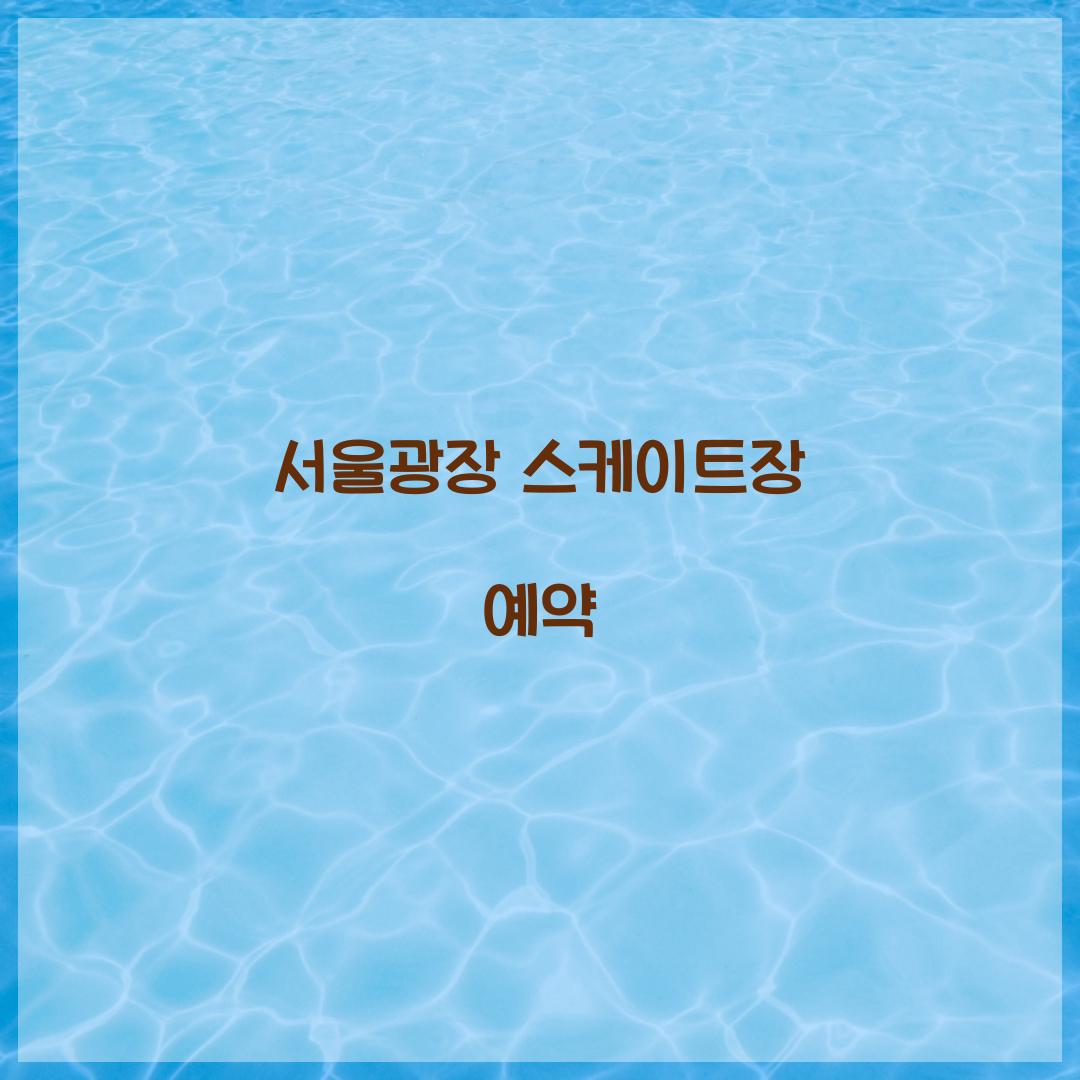 서울광장 스케이트장 예약