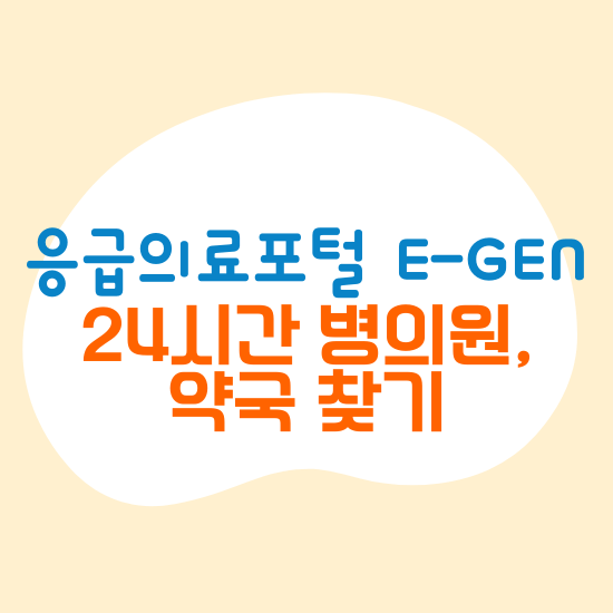 응급의료포털 E-GEN 24시간 병의원, 약국 찾기