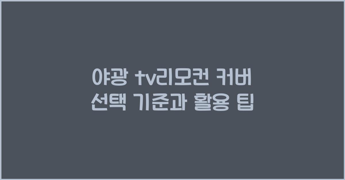 야광 tv리모컨 커버