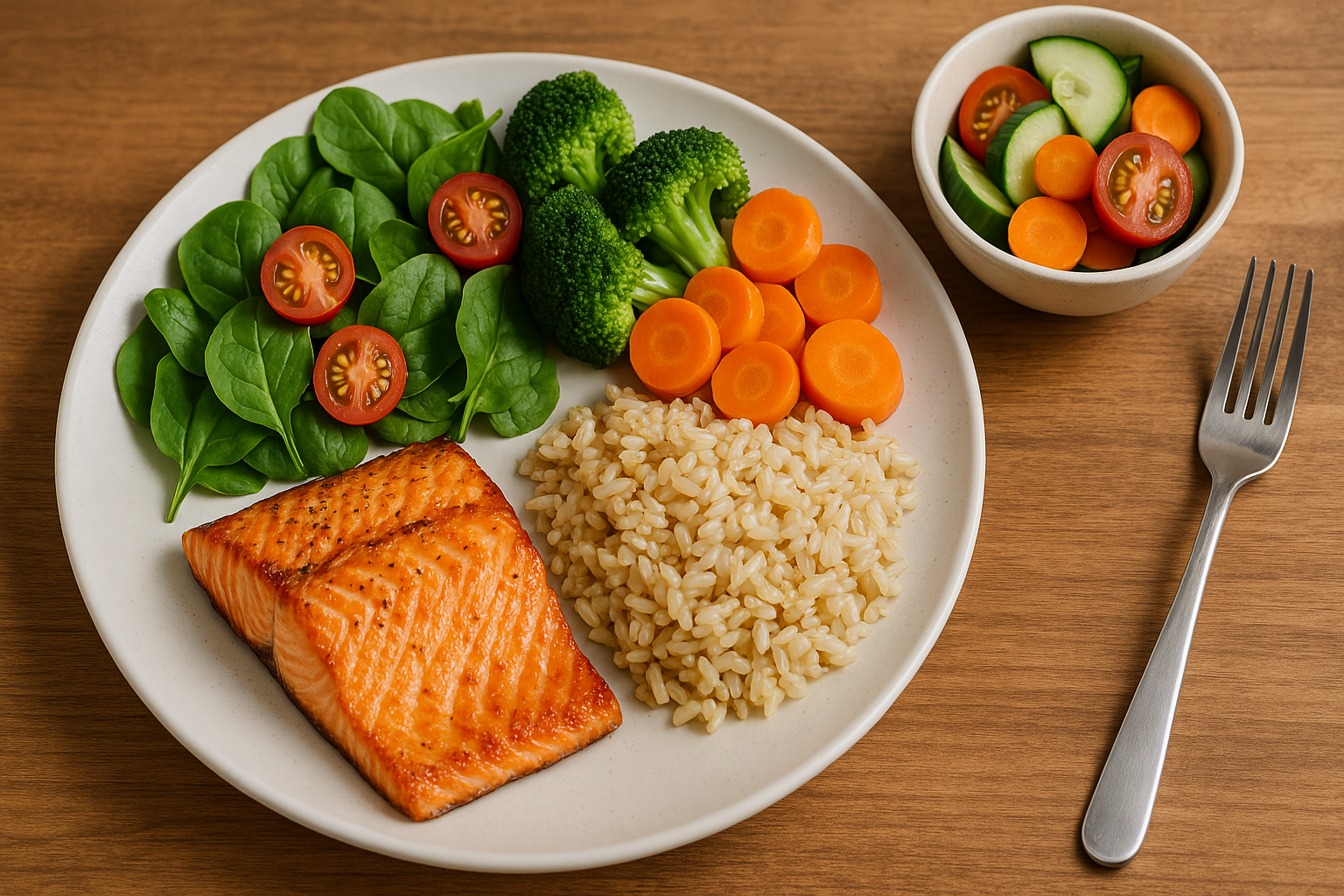 건강하고 맛있어보이는 밥상 사진(Ai 생성이미지)