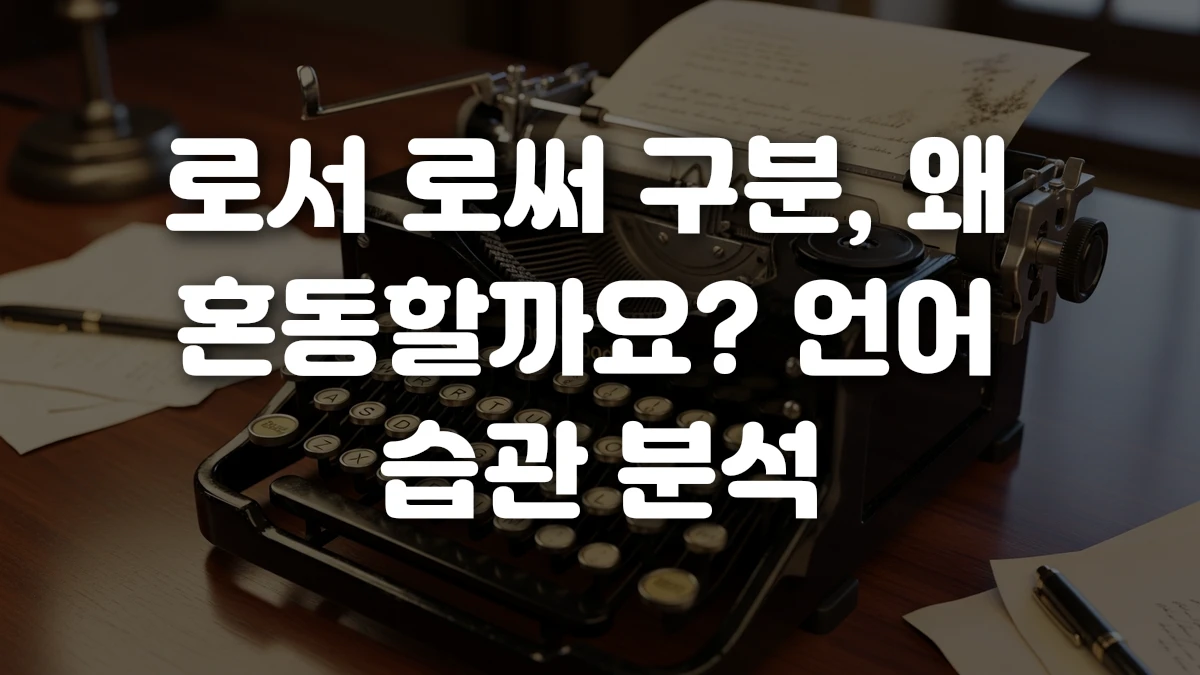 로서 로써 구분 왜 혼동할까요 언어 습관 분석