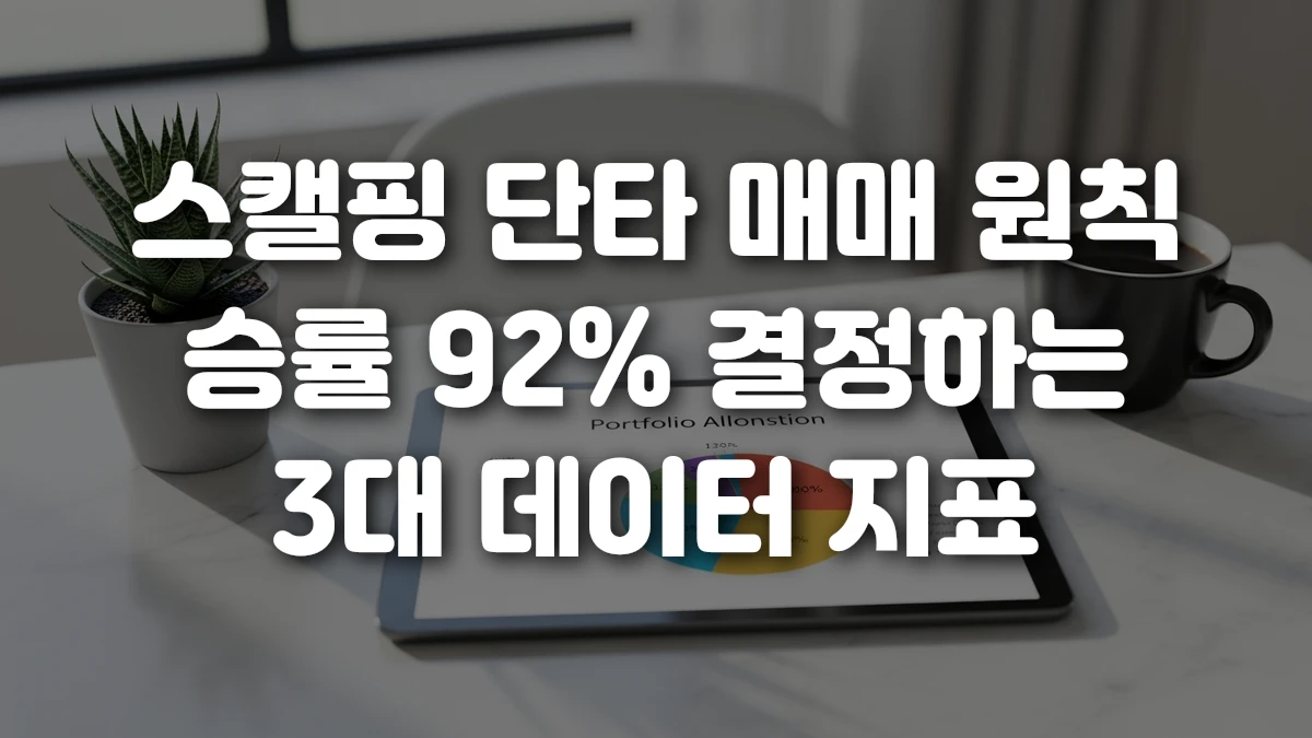 스캘핑 단타 매매 원칙 승률 92 결정하는 3대 데이터 지표