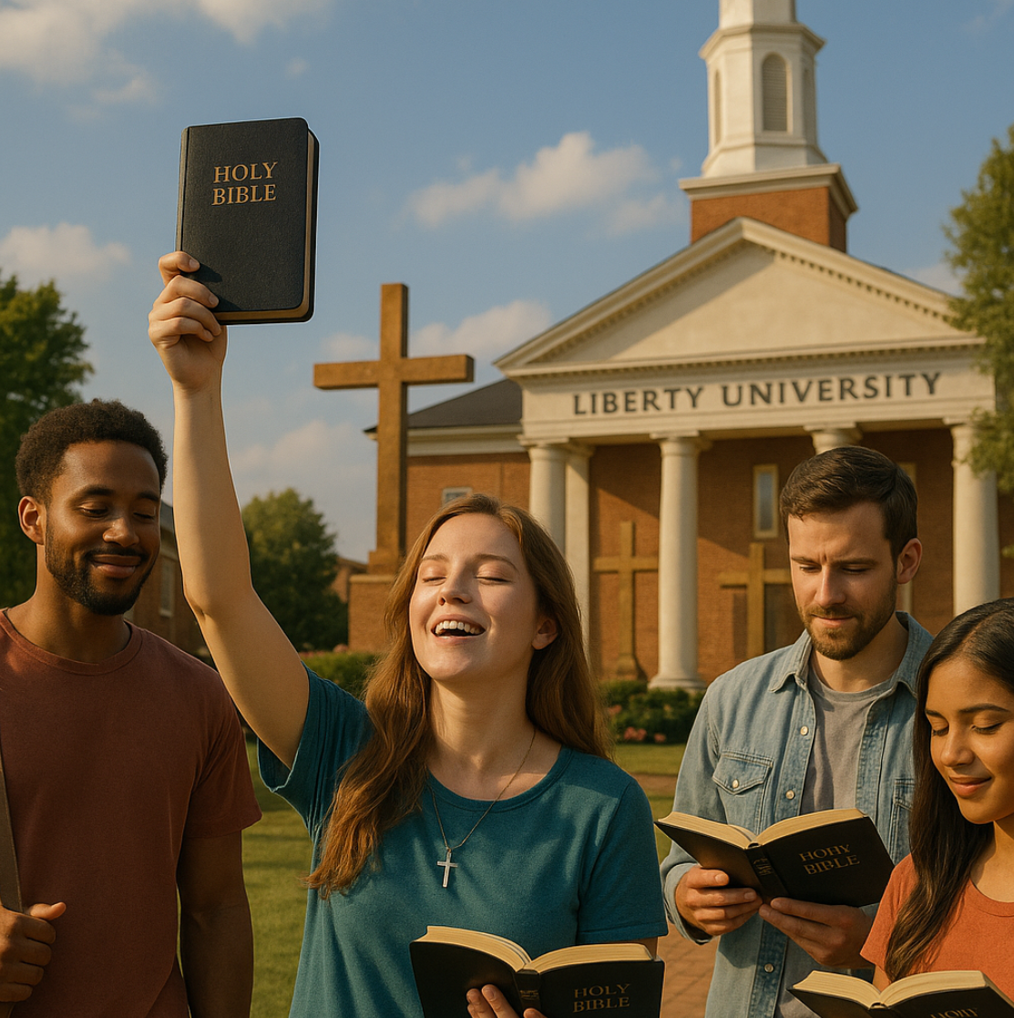리버티 대학교에서 선교활동을 하는 이미지 입니다.