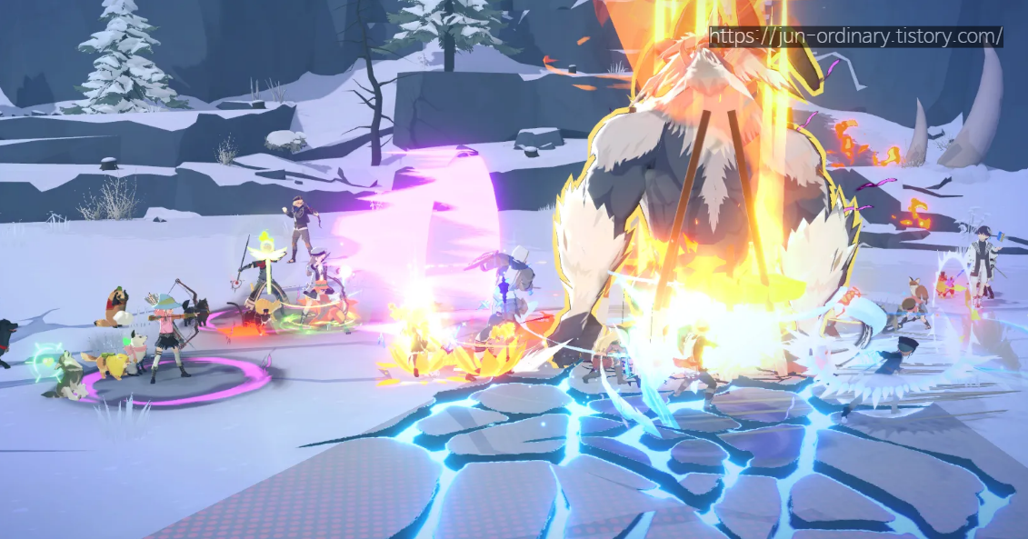 얼음 협곡의 '크라마' 전투 장면