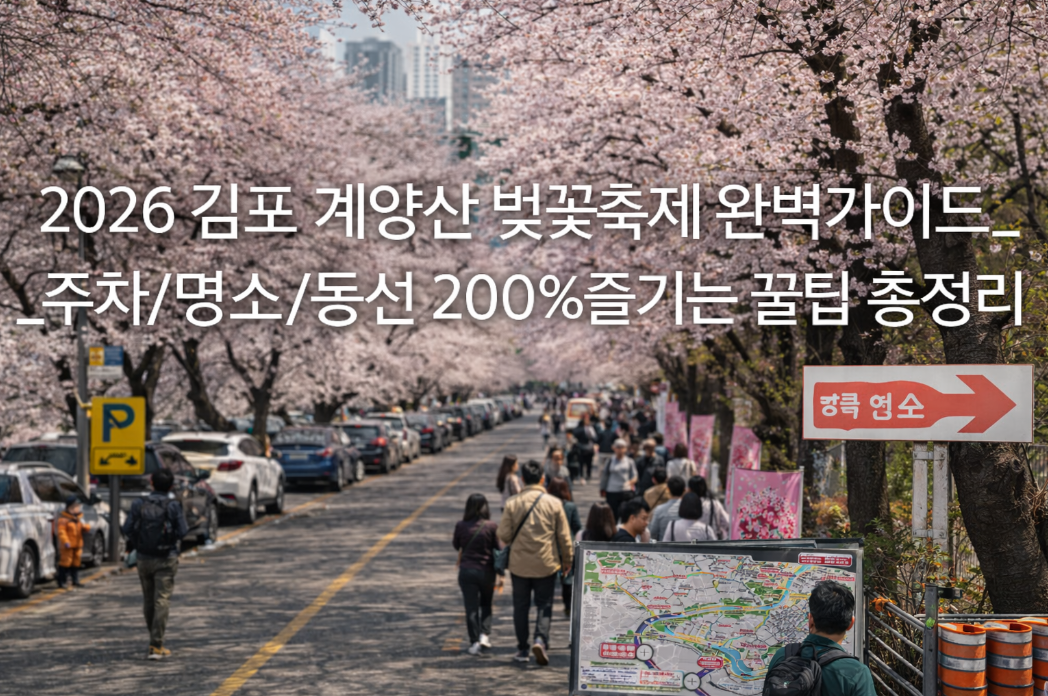 2026 김포 계양천 벚꽃축제 주차&middot;동선&middot;명소 3분 완벽 정리