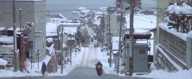 눈 내린 오타루 운하의 전경