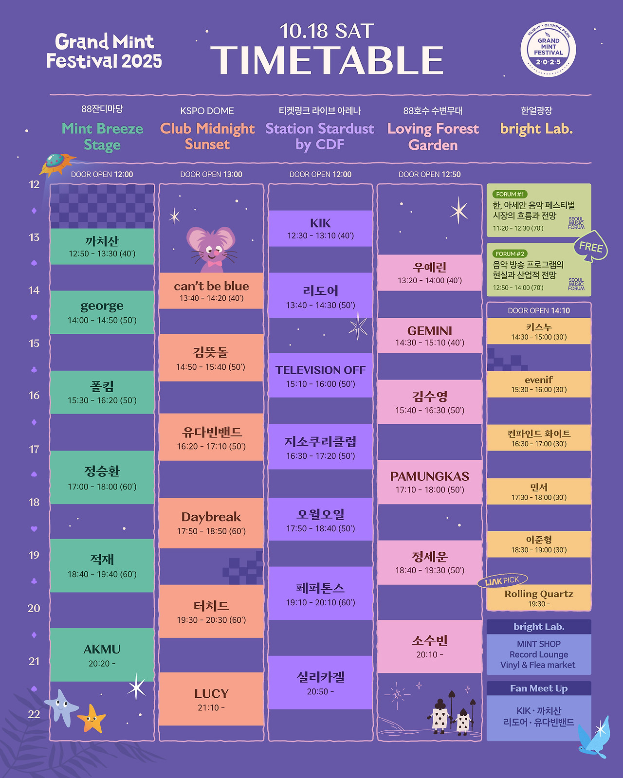 그민페 2025 1일차 타임테이블