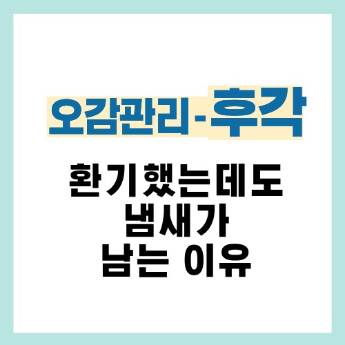 7편. 환기해도 집 냄새 안 없어질 때 원인 분석