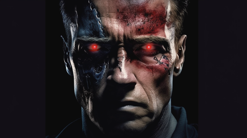 터미네이터의 아놀드 슈왈제네거 모습