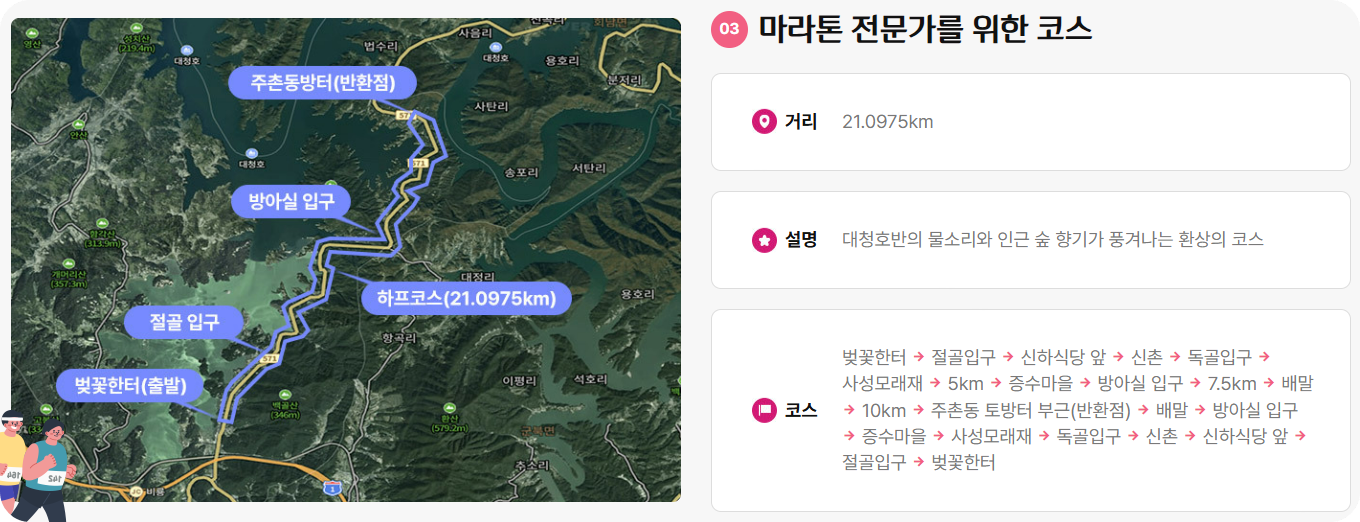 대청호벚꽃길마라톤_하프코스 약도