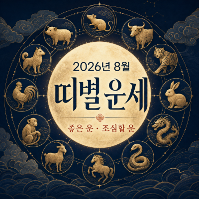 2026년 8월 띠별 운세