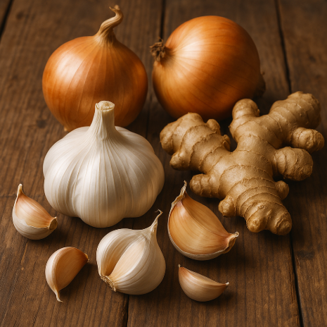 질병예방에 좋은 마늘, 양파, 생강