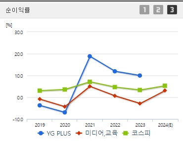 와이지플러스 주가 순이익률