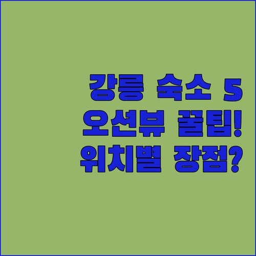 강릉 오션뷰 숙소 주문진 경포 안목 ..