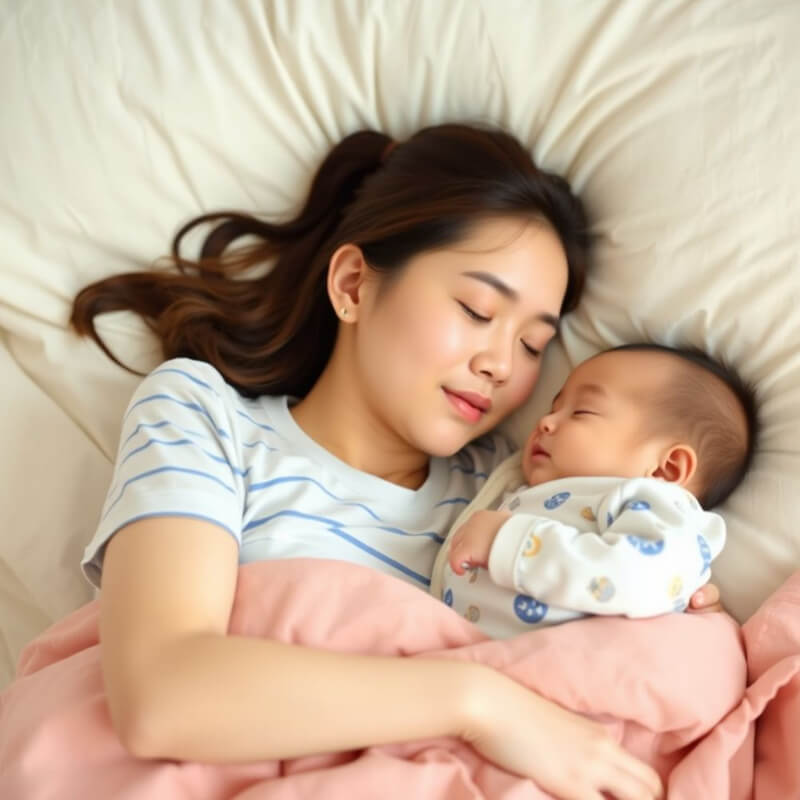 신생아를 육아하다 잠든 초보 엄마