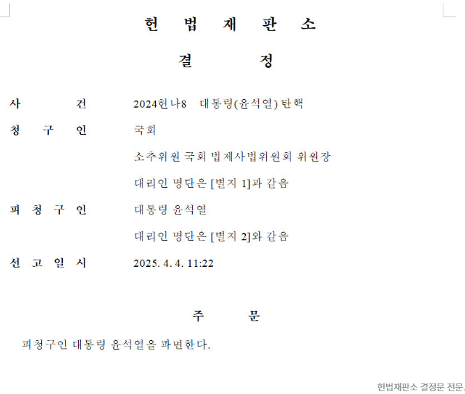 윤석열 파면