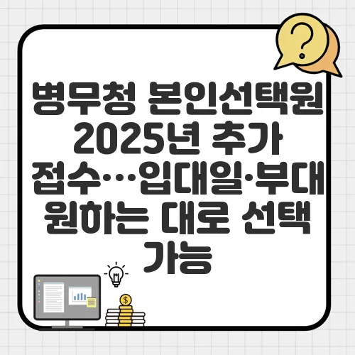 병무청 본인선택원 2025년 추가 접수…입대일·부대 원하는 대로 선택 가능