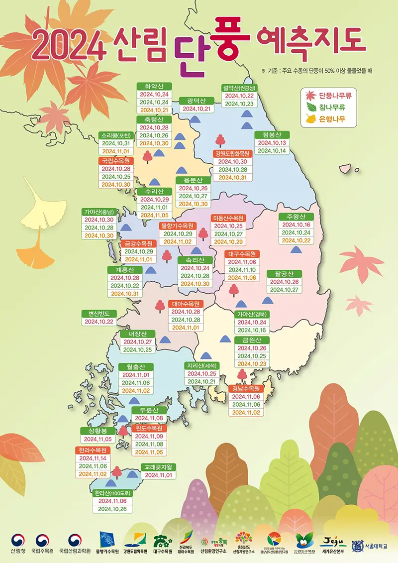 2024 산림단풍 예측지도