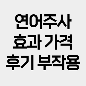 연어주사 효과 가격 후기 부작용