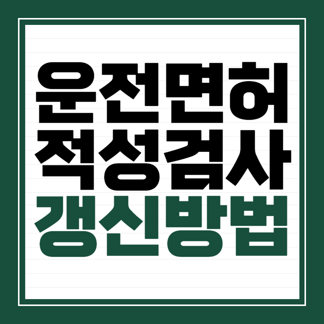 운전면허 적성검사 갱신