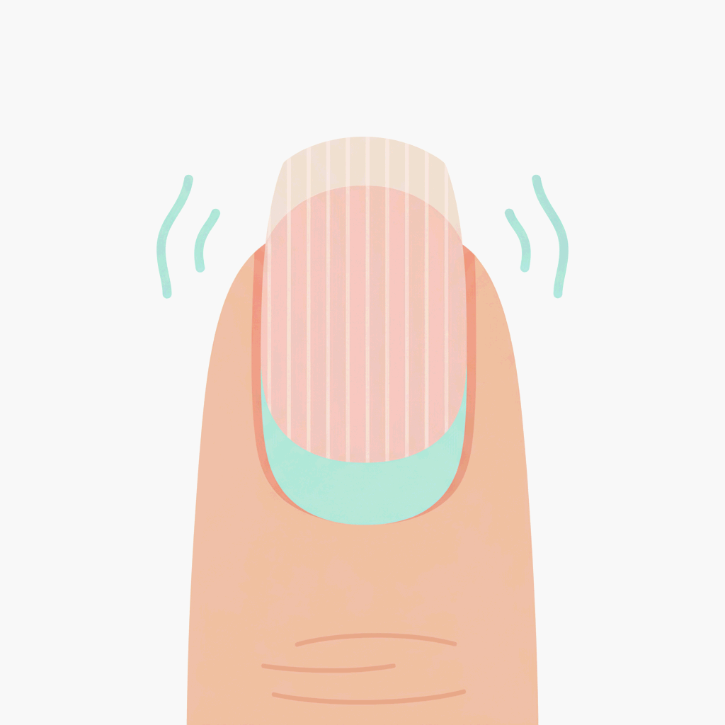 손톱이 자라나는 생리 주기와 건강의 신호를 표현한 손가락 일러스트레이션