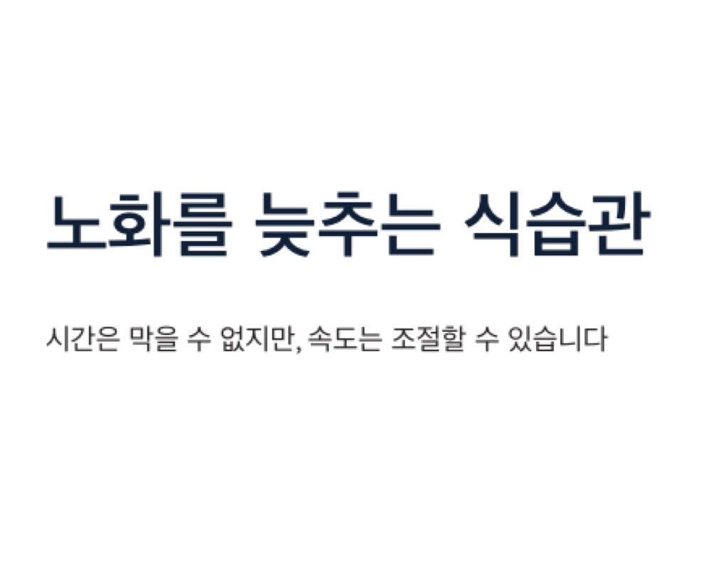 노화를 늦추는 식습관