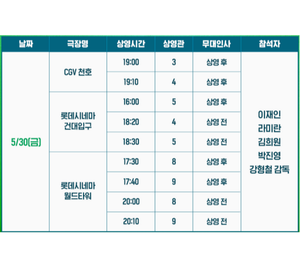 하이파이브 영화 무대인사 일정