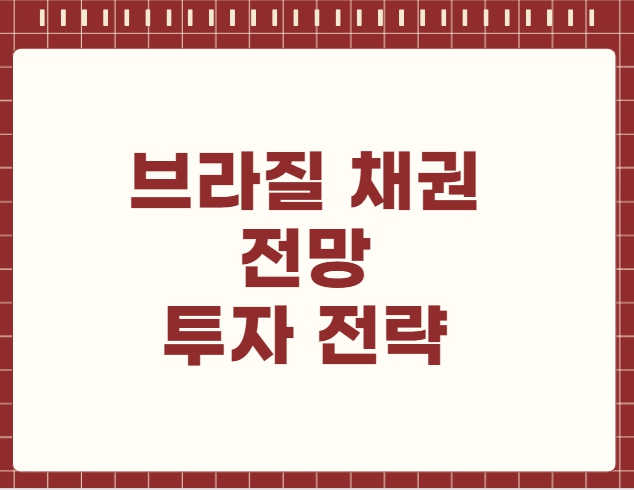 브라질 채권 전망 투자 전략