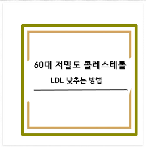 60대 저밀도 콜레스테롤 LDL 낮추는 방법