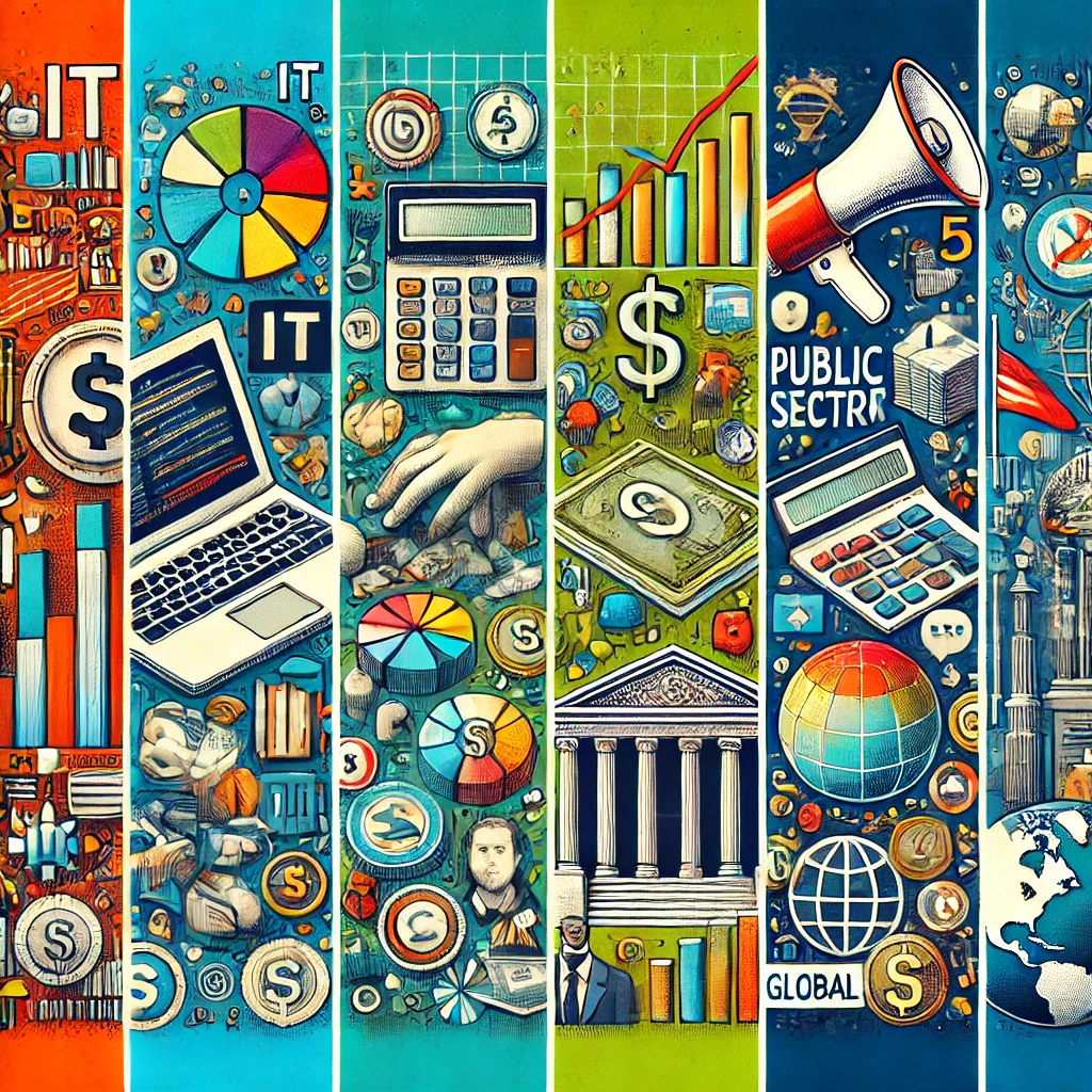 IT 금융 회계 광고 글로벌 등을 표현