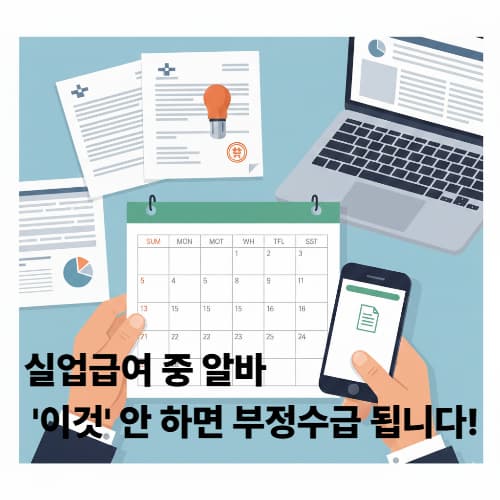 2026년 실업급여 알바 금지? 소득 신고로 부정수급 피하는 법