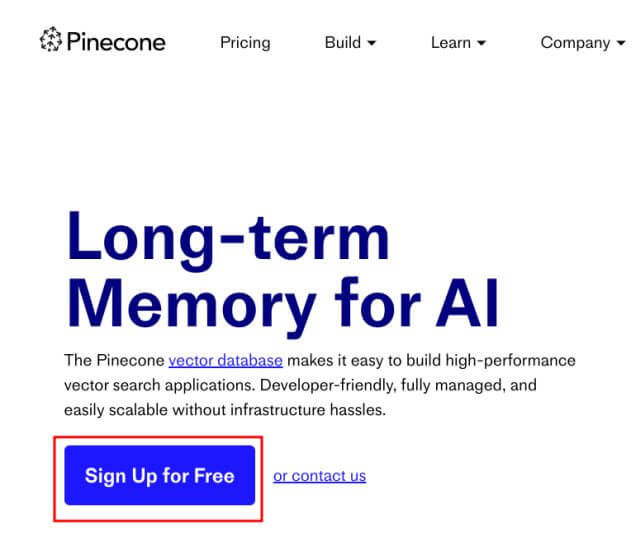 pinecone 계정 만들기 이미지 입니다.