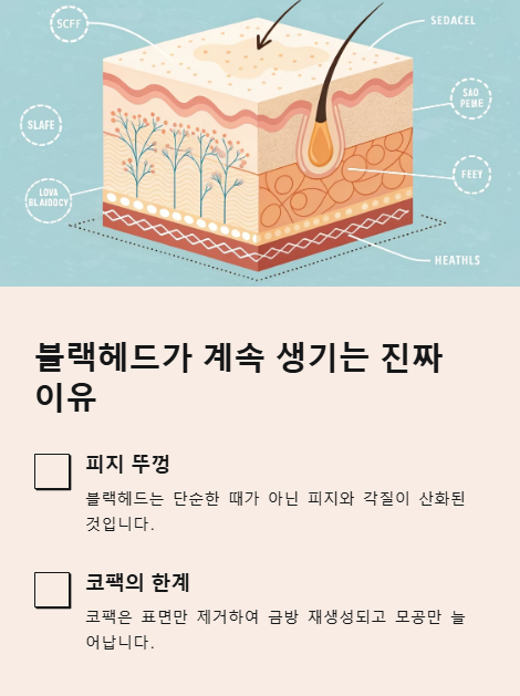 블랙헤드가 계속 생기는 진짜 이유