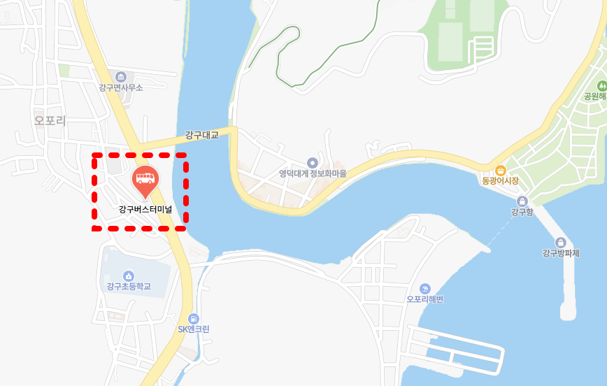 강구시외버스터미널 위치-지도