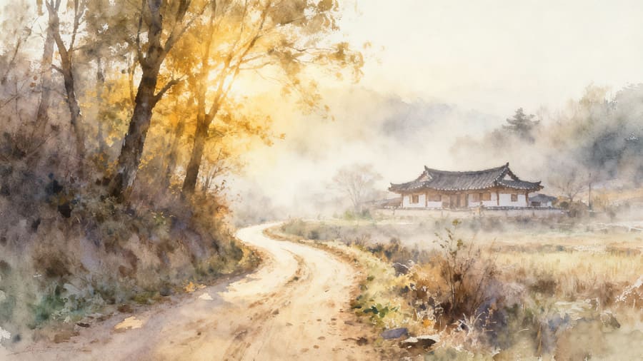 농촌의-아침-햇살