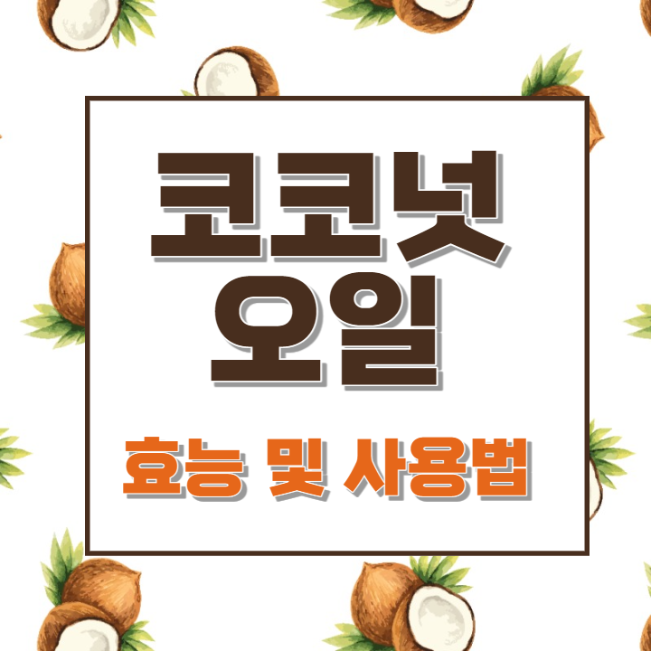 코코넛오일 효능 및 사용법