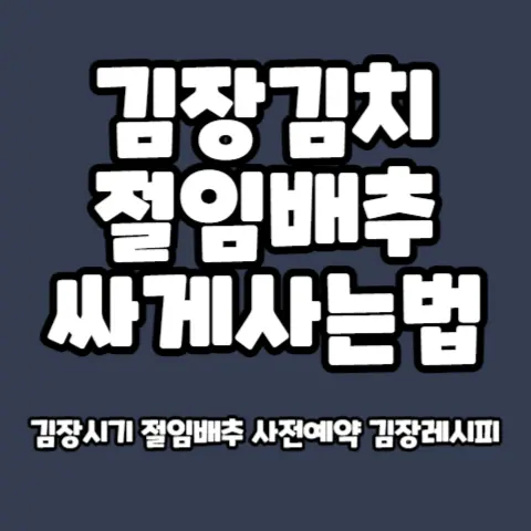 김장시기-절임배추-김장재료-추천-싸게사는방법