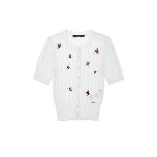 게스 게스 여성 꽃자수 반팔 스웨터 가디건 YM2S2670