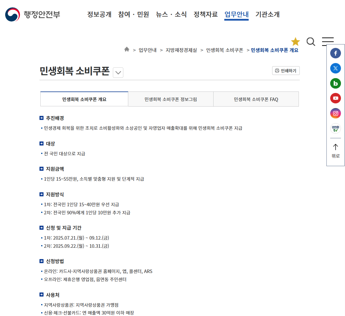 민생지원금 25만원 지급시기