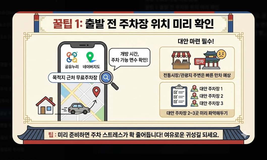 설날 무료주차장(2026 설날, 개방 기간, 전국 권역별)(+ 이용 꿀팁)