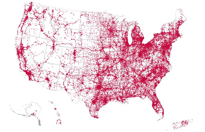 미국 통신인프라 지도