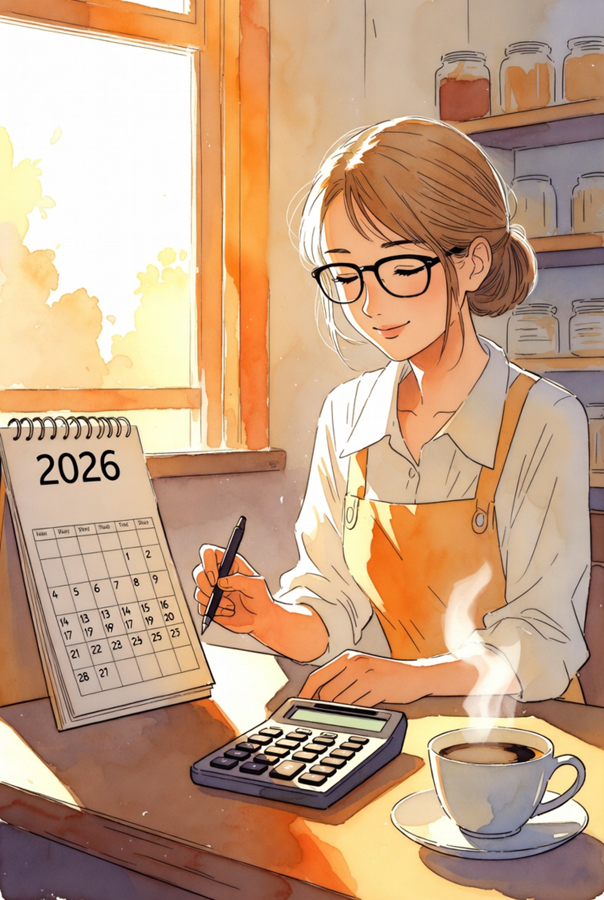사업자가 세금 고지서를 보며 부담을 느끼는 모습 – 세무계획 절세전략 생활속경영전략