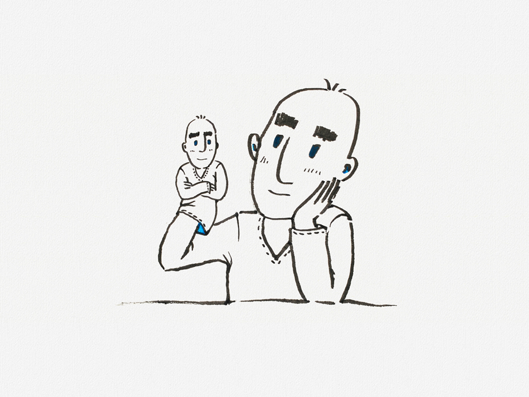 남자와 손인형 일러스트 무료 이미지 다운로드