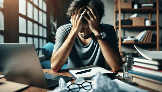 스트레스를 받는 남자