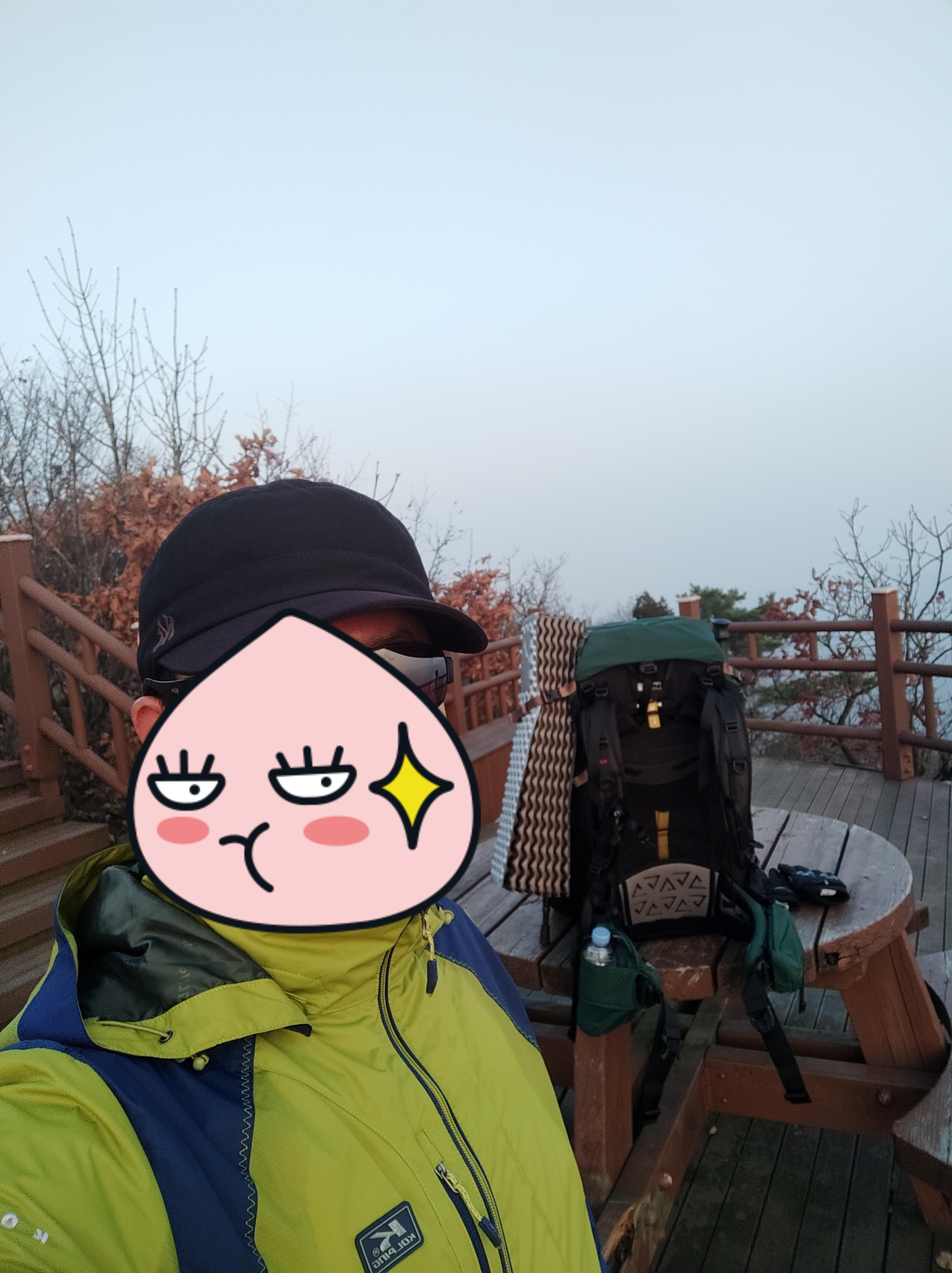 정상 도착후 찍은 셀피