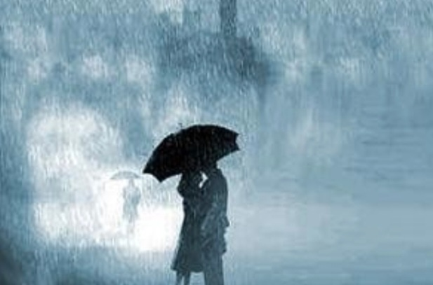 비오는날 우산속의 남과 여 이미지